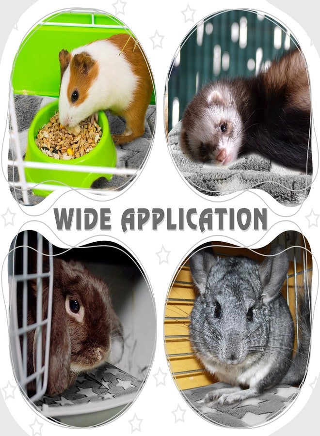 Haull 4 Pcs Waterproof Guinea Pig Bedding Winter Guinea Pig Plush Cage Liners Soft Dog Cat Bed Mat Reversible Cozy Animal Pee Pad Hamster Bed Mat Washable for Bunny (Star,13 x 10 Inch) - Image 5