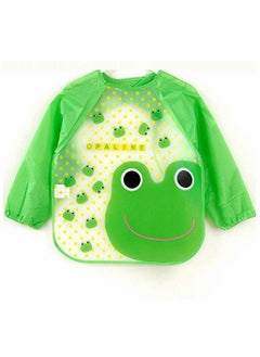Waterproof Painting Apron, Children's Long Sleeves Easy-to-clean Rice Dresses Coveralls, Drawing and Play Art Workwear for 1-4 Years Old Baby (Green)