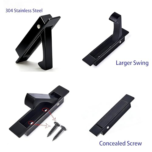 Dontay 5 Pack Pocket Door Pull Handle Edge Pull Professional Stainless Steel 304 Flush Mount Door Pull for Pocket Sliding Door Matte Black 5 - Image 3