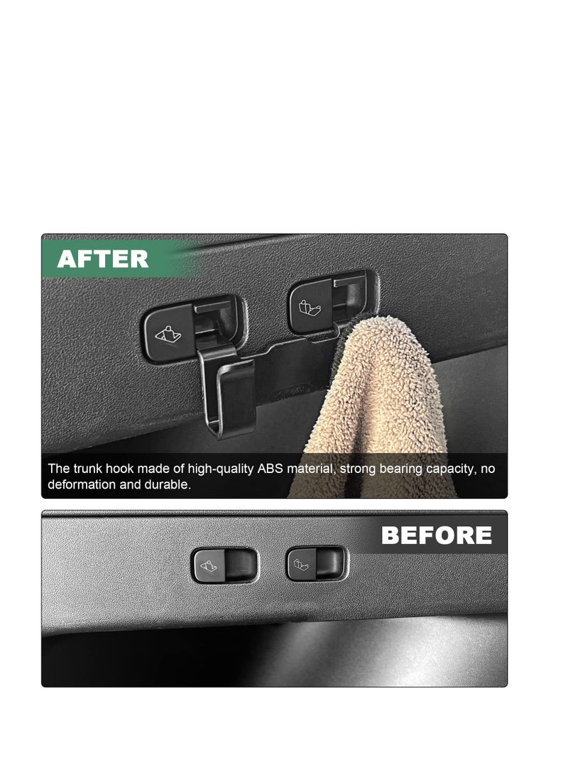 Excefore Rear Trunk Hook, Trunk Grocery Bag Hooks, Trunk Modification Upgarde Storage Organizer Storage Bags Holders, ABS Material, Compatible with Tesla Model Y 2022 2021 (Black) - Image 3