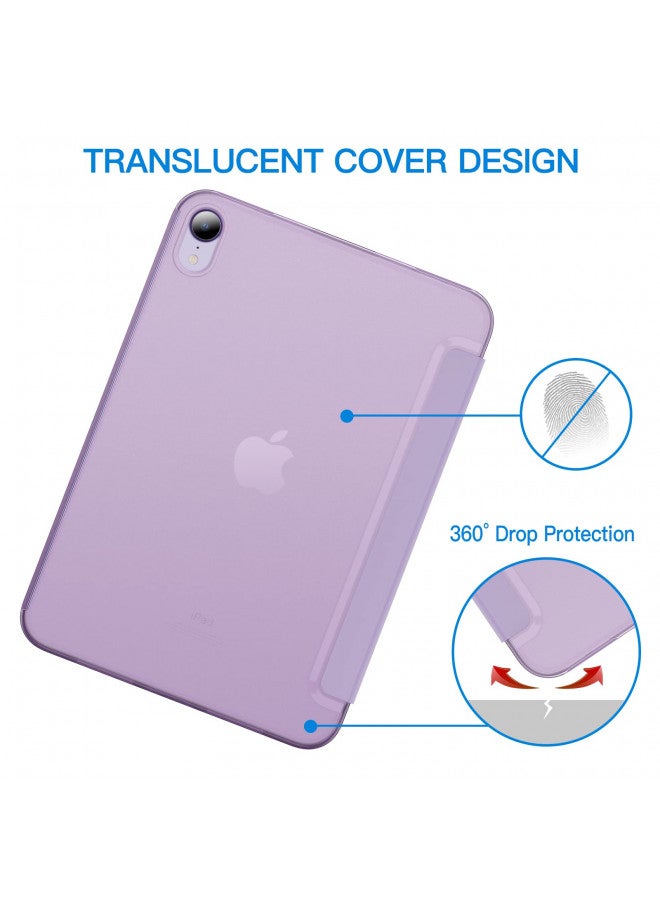 JETech Case for iPad Mini (A17 Pro, 2024 Model, 7th Generation) / Mini 6 (2021 Model, 6th Generation), Slim Stand Hard Back Shell Smart Cover with Auto Wake/Sleep (Purple) - Image 3