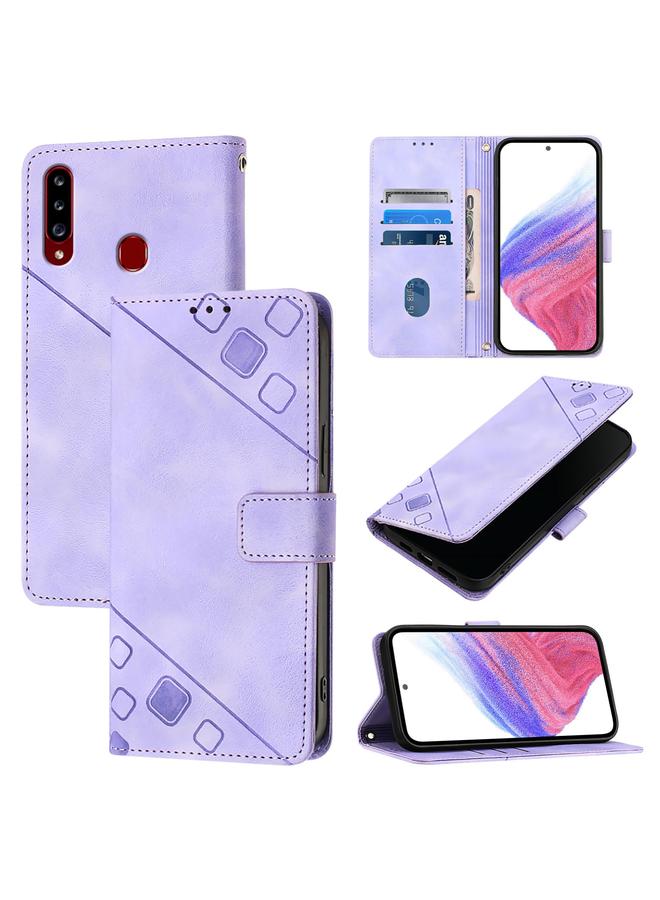 S-TOP Case For Samsung Galaxy A20s Skin Feel Embossed Leather Phone Case - Image 1