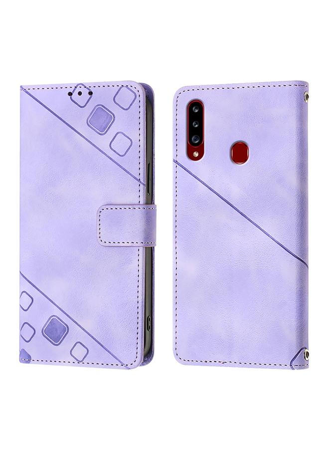 S-TOP Case For Samsung Galaxy A20s Skin Feel Embossed Leather Phone Case - Image 2