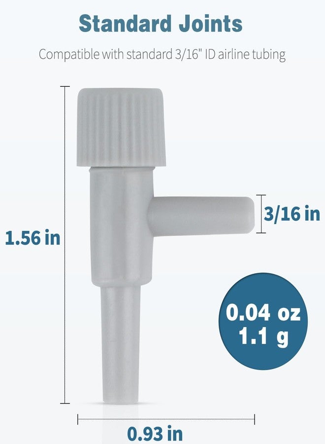 Pawfly Aquarium Air Control Valves Single Way Plastic Air Regulators for Aquarium Air Pump Fish Tank Air Flow Control Valves for 3/16" ID Airline Tubing Adjustable Hose Connectors, 20 Pack - Image 4