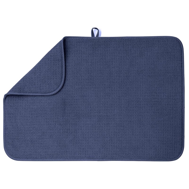 Bellemain XXL Dish Mat Microfiber Dish Drying Mat, Super absorbent (Navy, 17" x 24") - Image 1