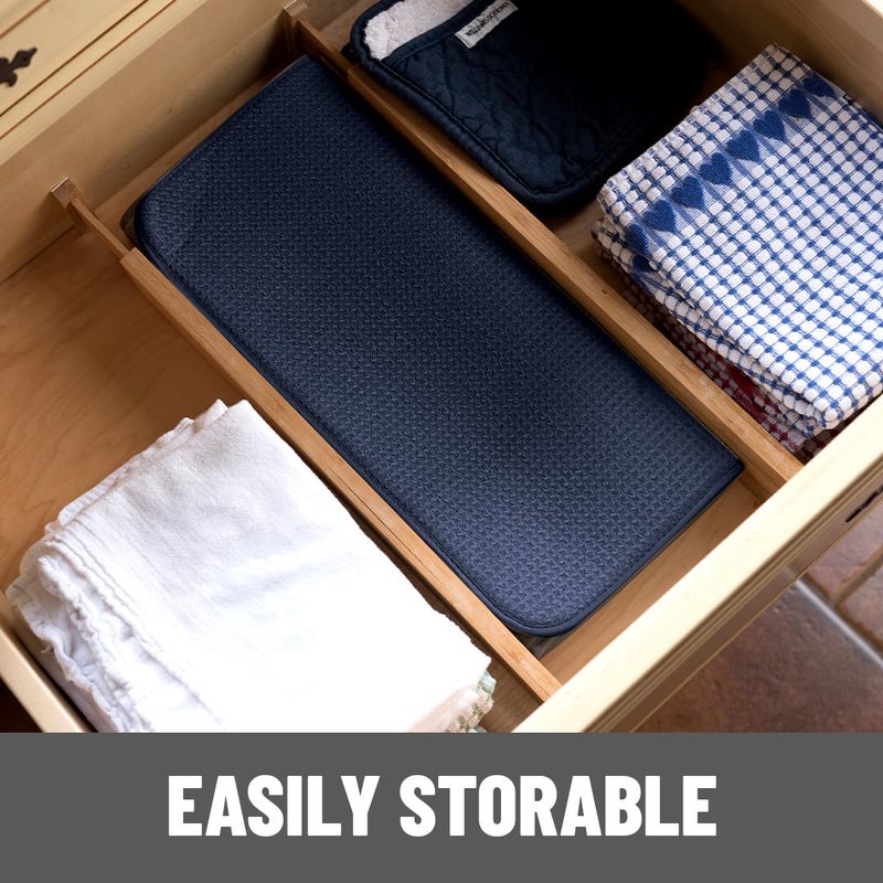 Bellemain XXL Dish Mat Microfiber Dish Drying Mat, Super absorbent (Navy, 17" x 24") - Image 5