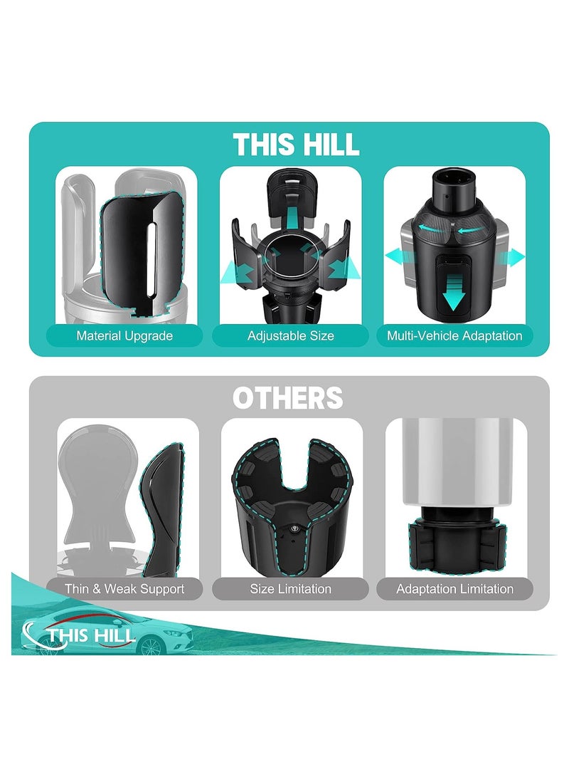 Car Cup Holder Expander Adapter (Adjustable) THIS HILL All Purpose Cup Holder Expander for Car with Rubber Fits Less Than 5.51 Large Bottles  Mugs  Foods  Drinks - Image 5
