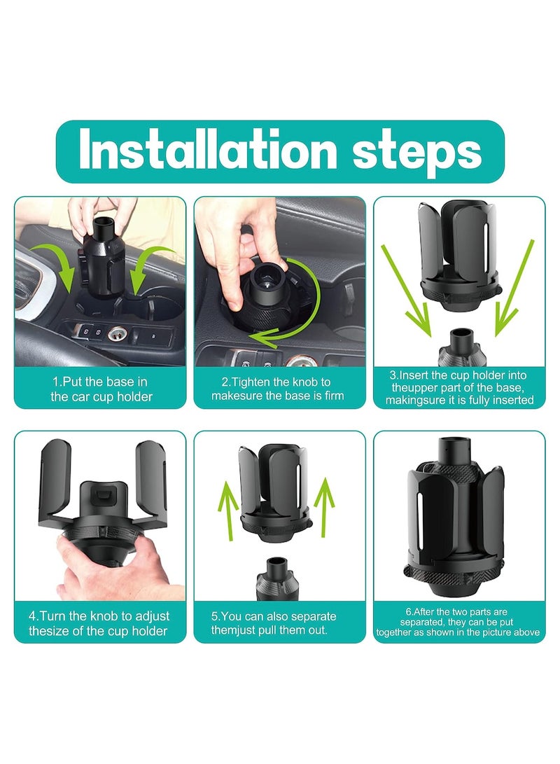 Car Cup Holder Expander Adapter (Adjustable) THIS HILL All Purpose Cup Holder Expander for Car with Rubber Fits Less Than 5.51 Large Bottles  Mugs  Foods  Drinks - Image 2