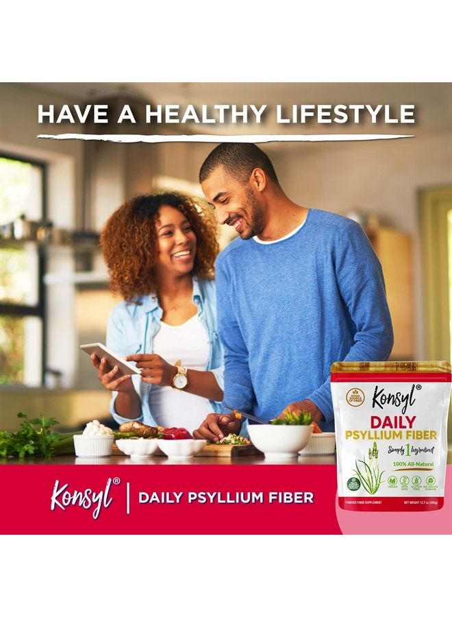 Konsyl Daily Psyllium Fiber 360g / 12.7oz - Non-GMO, Vegan, Keto-Friendly, Fiber Supplement Powder - Supports Digestive Health - Image 2