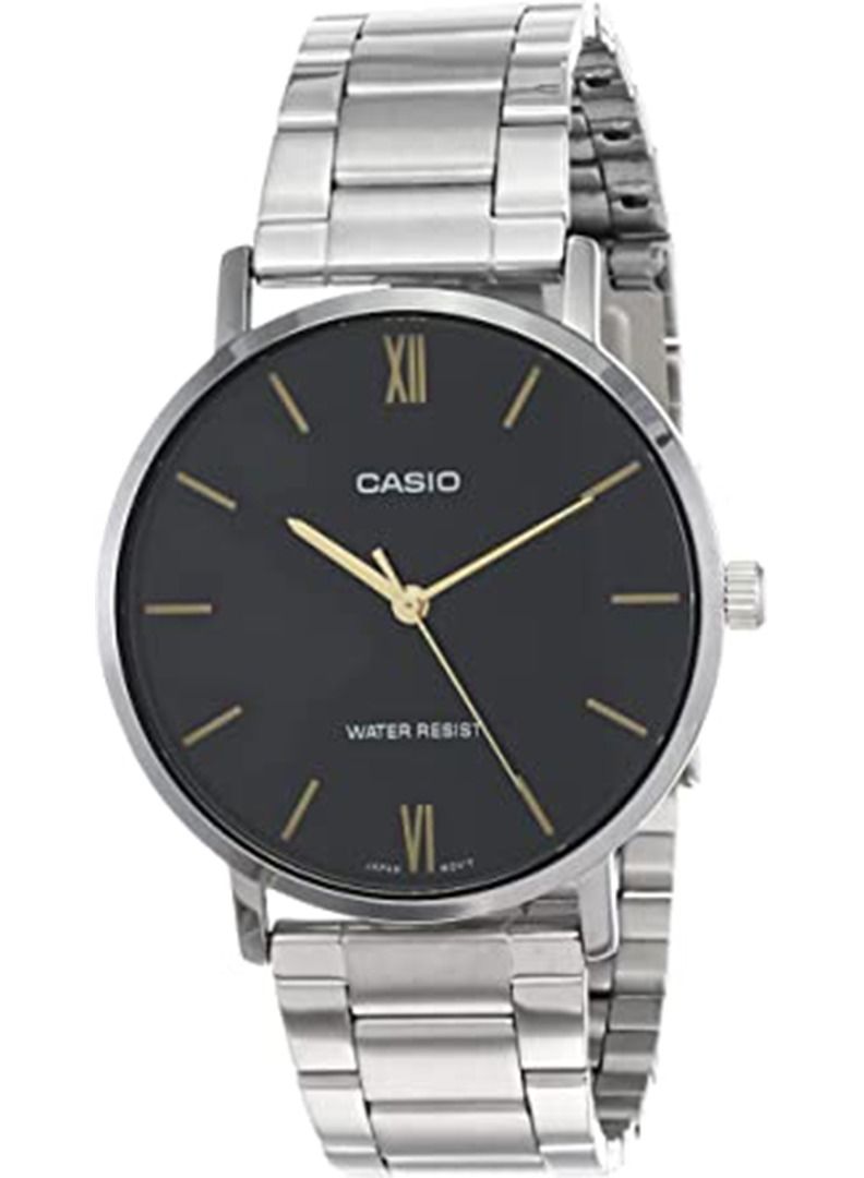 CASIO Men's Water Resistant Analog Watch MTP-VT01D-1B - 40 mm - Silver - Image 1