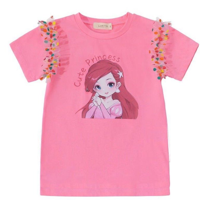 Baby Girl Fashion Cute Cartoon Top Girl Casual Short Sleeve T-Shirt - Image 1