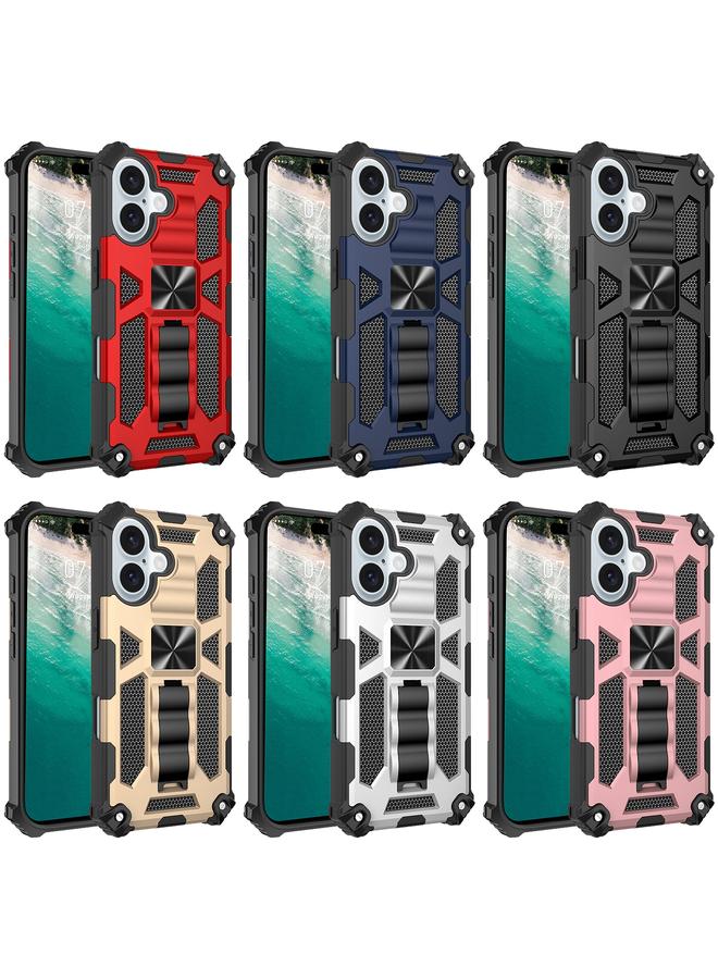 S-TOP Case For iPhone 16 Plus Armor Shockproof TPU Hybrid PC Magnetic Phone Case with Holder - Image 2