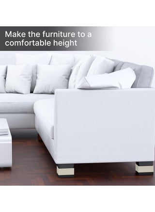 4PCS Bed Foot Booster Sofa Floor Protector Furniture Risers Adjustable Furniture Bed Lift Duty Furniture Legs Lifters Couch Lifts for Sofa Supports Base Plastic Non-Slip (White) - view 2