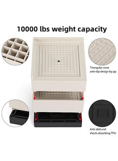 VUCATIN 4PCS Bed Foot Booster Sofa Floor Protector Furniture Risers Adjustable Furniture Bed Lift Duty Furniture Legs Lifters Couch Lifts for Sofa Supports Base Plastic Non-Slip (White)  - Image 3