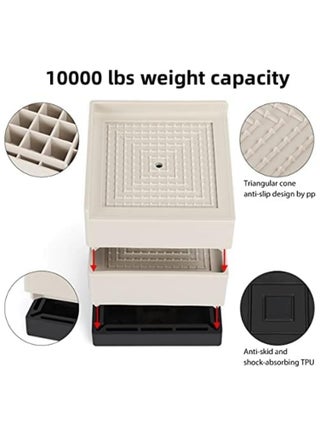 4PCS Bed Foot Booster Sofa Floor Protector Furniture Risers Adjustable Furniture Bed Lift Duty Furniture Legs Lifters Couch Lifts for Sofa Supports Base Plastic Non-Slip (White) - view 3