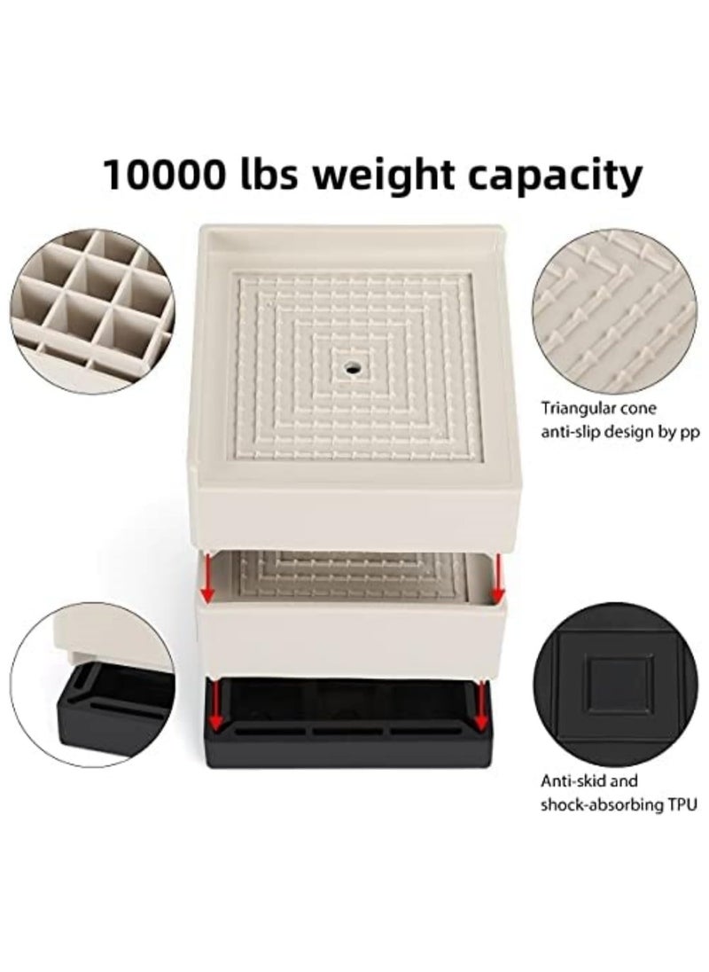 VUCATIN 4PCS Bed Foot Booster Sofa Floor Protector Furniture Risers Adjustable Furniture Bed Lift Duty Furniture Legs Lifters Couch Lifts for Sofa Supports Base Plastic Non-Slip (White)  - Image 3