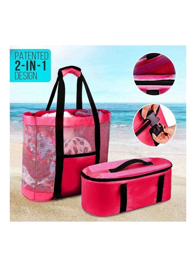 Mesh Beach and Picnic Tote Bag with Insulated Compartment - Image 2