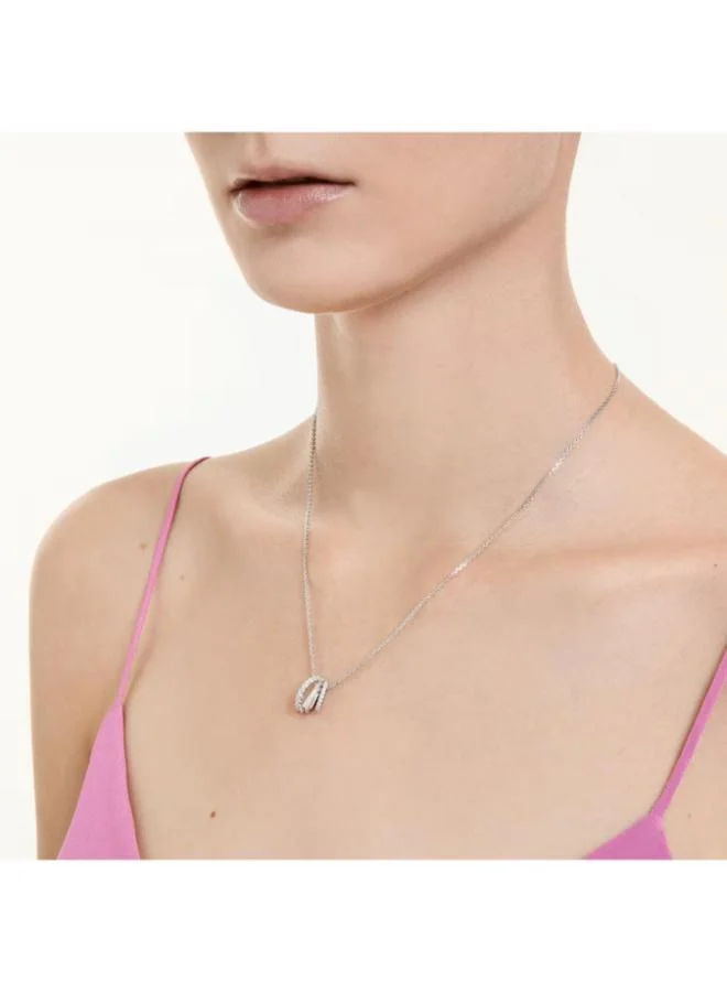 SWAROVSKI Hyperbola White Crystal Rhodium Plated Pendant Necklace