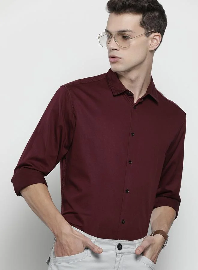 The Indian Garage Co Men Regular Fit Spread Collar Formal Shirt