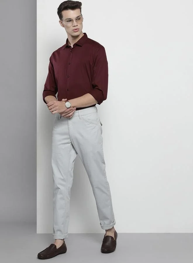 ذا انديان كراج كو قميص رسمي بياقة مفرودة وقصة عادية للرجال