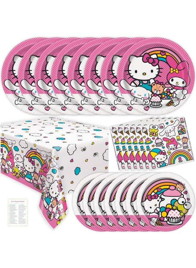 Unique Hello Kitty Birthday Decorations - Hello Kitty Party Decorations - Plates, Napkins, Tablecloth, Checklist - Party Supplies for 8 Guests  - Image 1