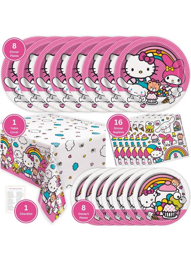 Unique Hello Kitty Birthday Decorations - Hello Kitty Party Decorations - Plates, Napkins, Tablecloth, Checklist - Party Supplies for 8 Guests  - Image 2