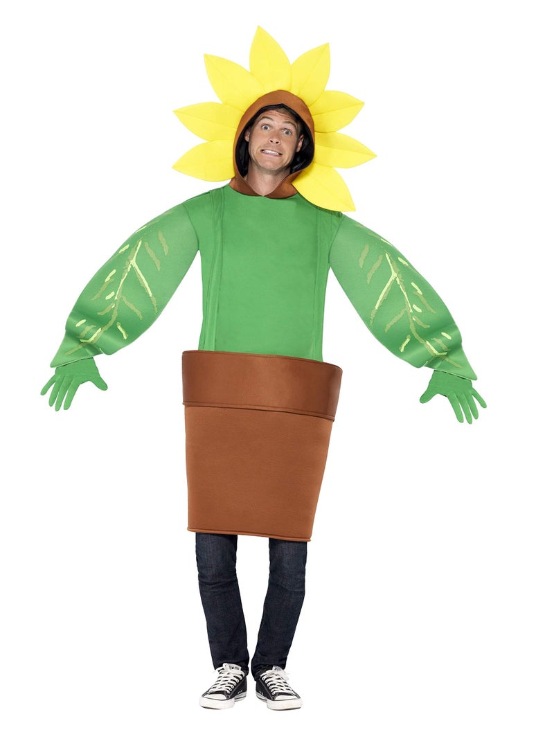 Smiffys womens Sunflower Costume, With Top With Attached Hood, Green, One Size - Image 2