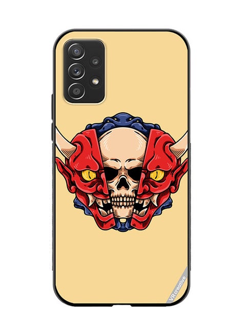 Protective Case Cover For Samsung Galaxy A32 5G Skull Inside Demon Oni Mask Design Multicolour