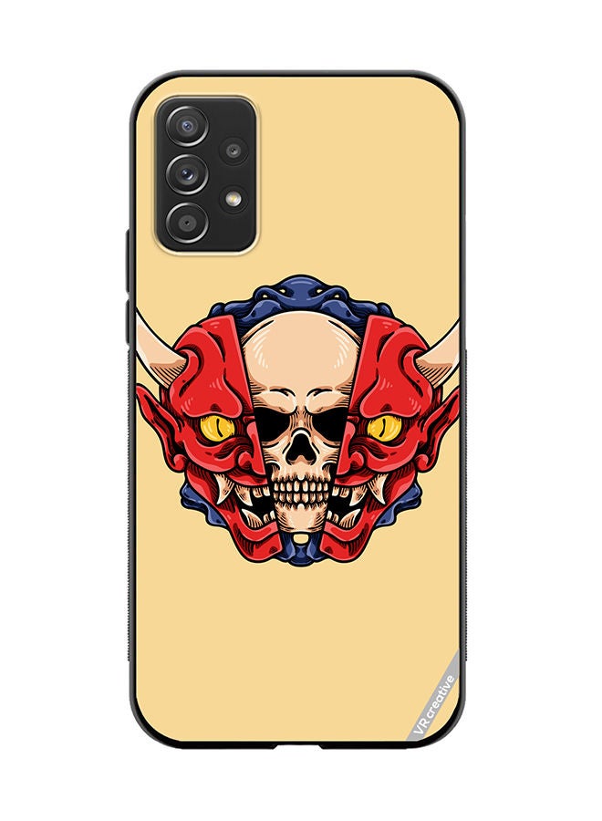 Protective Case Cover For Samsung Galaxy A32 5G Skull Inside Demon Oni Mask Design Multicolour
