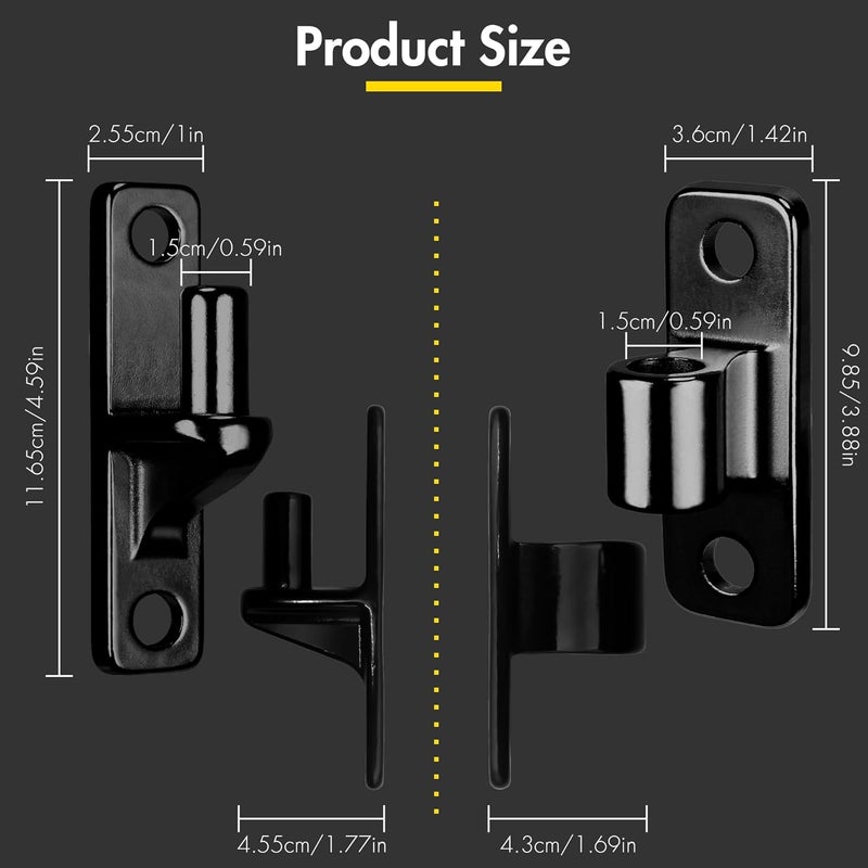 Dtructiew 304 Stainless Steel Gate Hinges with Screws, 2 Pack Wall Mount Gate Hinge for Farm Gates, Heavy Duty Gate Hinges for Metal Gates Wooden Fences Outdoor with 5/8 Hinge Pin - Image 2