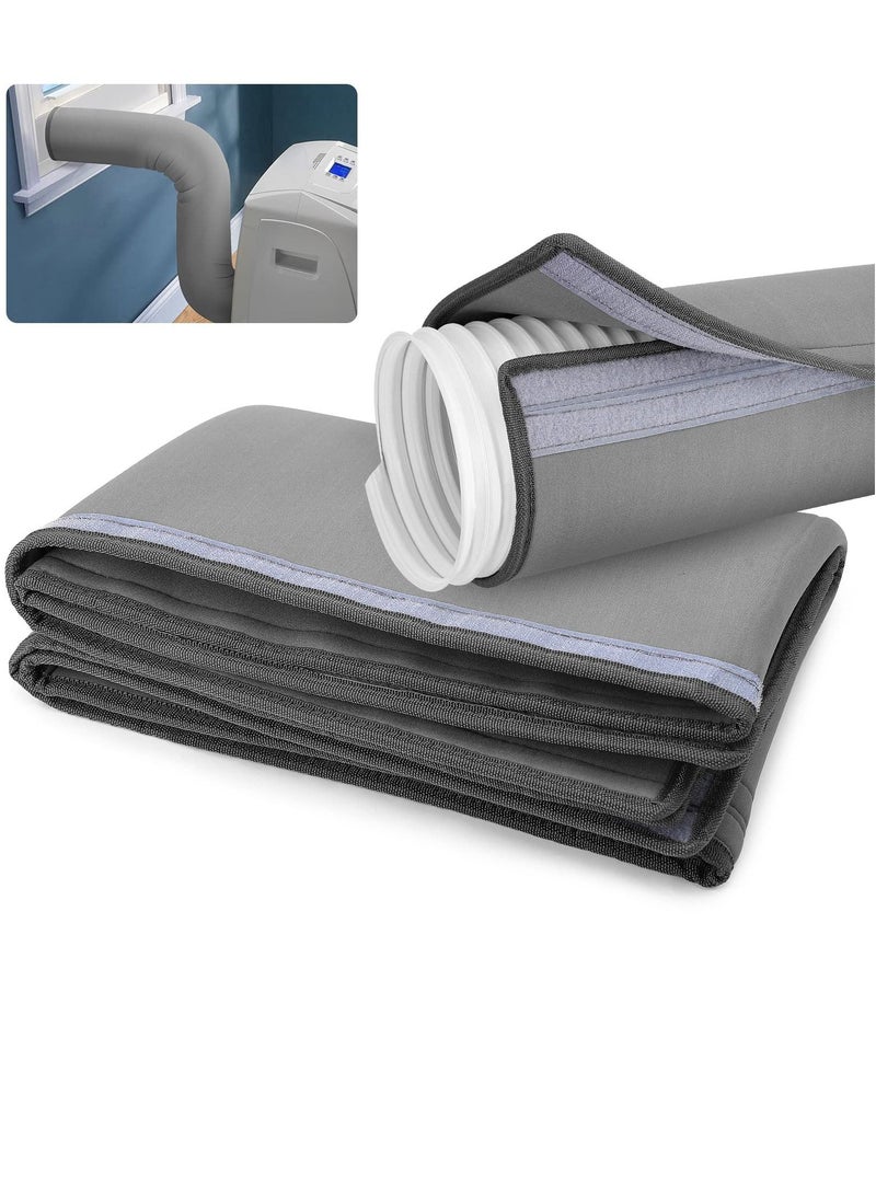 Excefore Portable Air Conditioner Hose Cover, Wrap Insulation Protective, Insulated AC Hose Sleeve,  Cover Fit Both 5'' - 5.9'' Diameter Exhaust Duct Vent, Easy Installation (Gray)  - Image 1