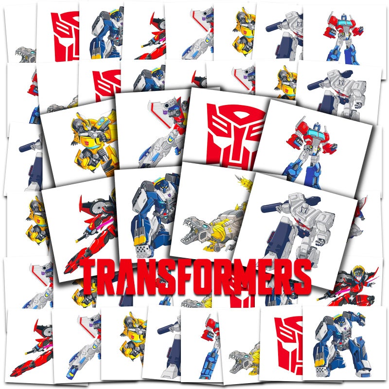 Transformers Temporary Tattoos Party Favors Bundle  70 Perforated Individual 2 x 2 Transformers Tattoos for Kids Boys Girls Transformers Party Supplies MADE IN USA