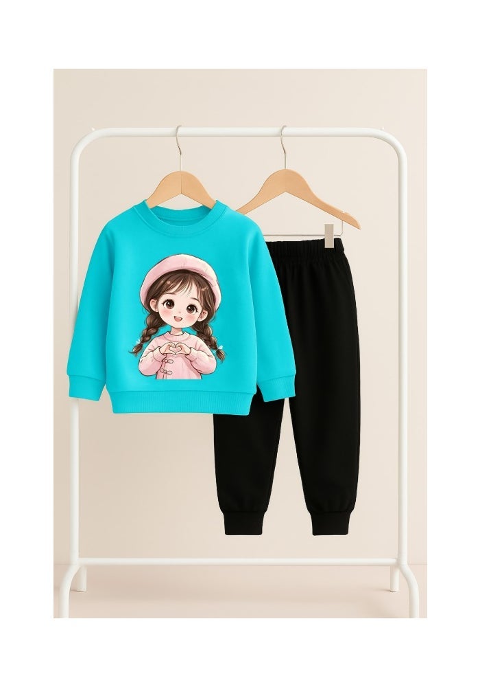 Viel Innate Aqua Blue Sweatshirt for Girls - Image 4