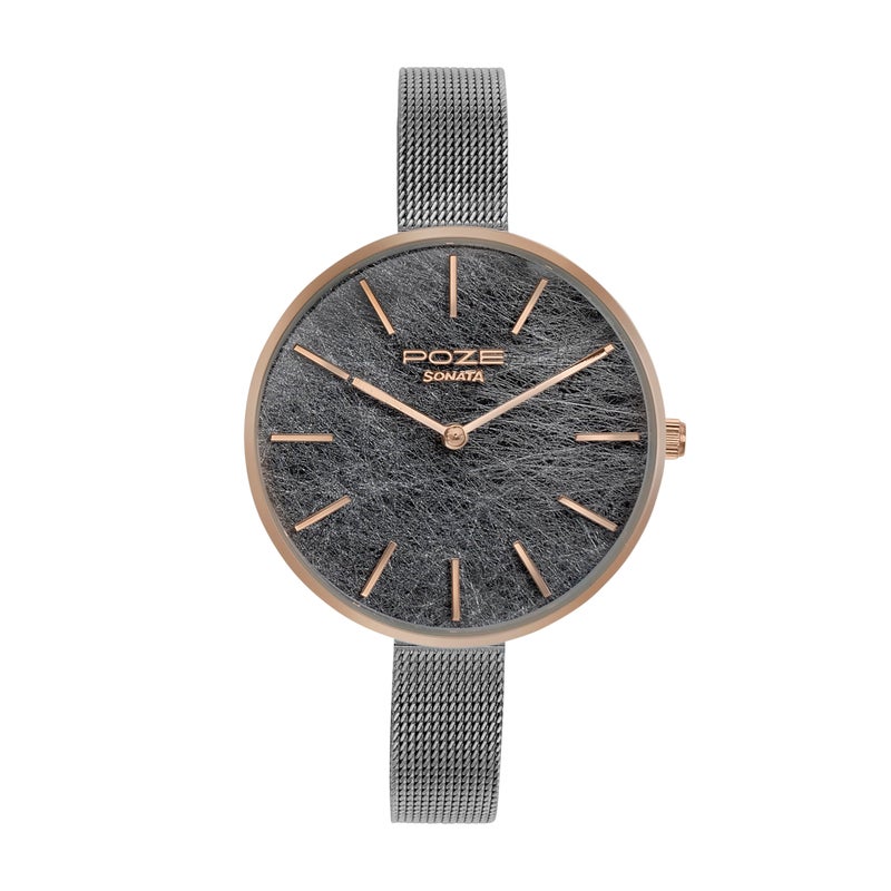 Sonata Poze Quartz Analog Multicoloured Dial Mesh Strap Watch for Women-SP80069KM01W - Image 5