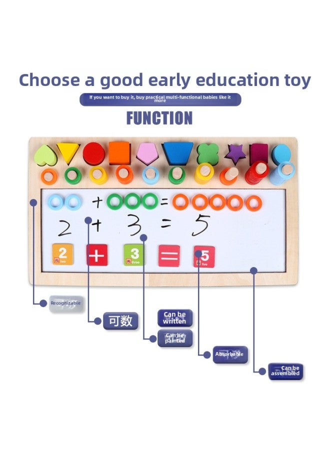 Montessori Wooden Multi-functional Logarithmic Board Children's Early Education Intelligence Addition And Subtraction Arithmetic Magnetic Mathematics Drawing Board Educational Toys-Color:Multifunctional Early Education Mathematics Logarithmic Board - Image 3