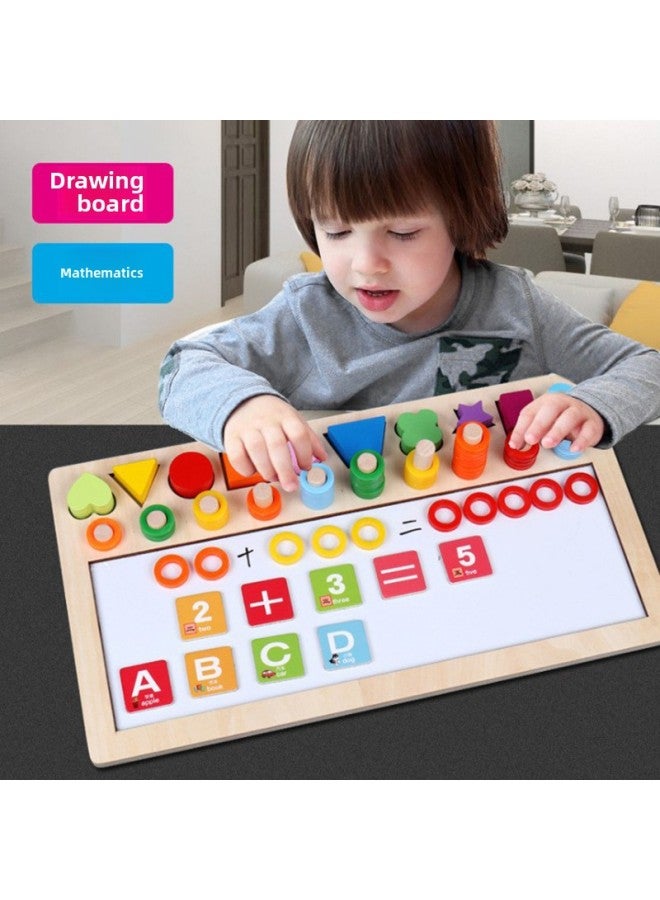Montessori Wooden Multi-functional Logarithmic Board Children's Early Education Intelligence Addition And Subtraction Arithmetic Magnetic Mathematics Drawing Board Educational Toys-Color:Multifunctional Early Education Mathematics Logarithmic Board - Image 4