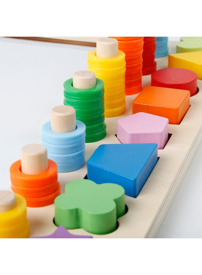 Montessori Wooden Multi-functional Logarithmic Board Children's Early Education Intelligence Addition And Subtraction Arithmetic Magnetic Mathematics Drawing Board Educational Toys-Color:Multifunctional Early Education Mathematics Logarithmic Board - Image 5