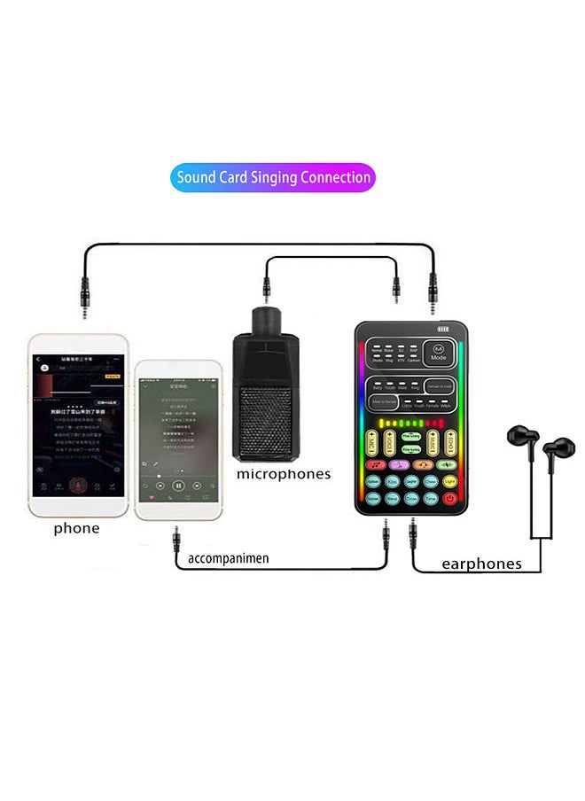Generic Voice Changer Portable Voice Changer Device with 8 Sound Effects Colorful Light Mini Live Broadcast Handheld Microphone Sound Effects Machine  - Image 5