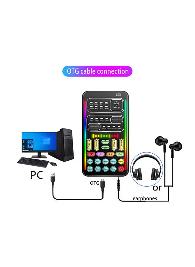 Generic Voice Changer Portable Voice Changer Device with 8 Sound Effects Colorful Light Mini Live Broadcast Handheld Microphone Sound Effects Machine  - Image 3