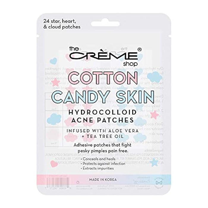 The Crème Shop Cotton Candy Skin Hydrocolloid Acne Patches - Pimple Treatment with Salicylic Acid & Witch Hazel - 3 Sizes, 72 Patches - Image 2