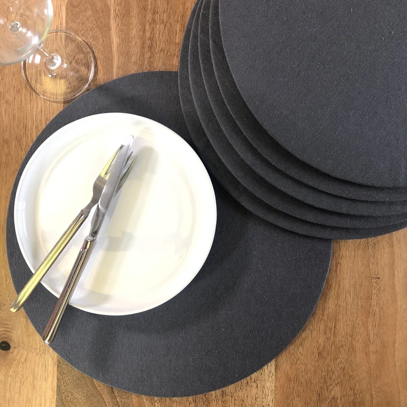 Desenİzmir PatternIzmir Placemat Anthracite Color (6 Pieces)