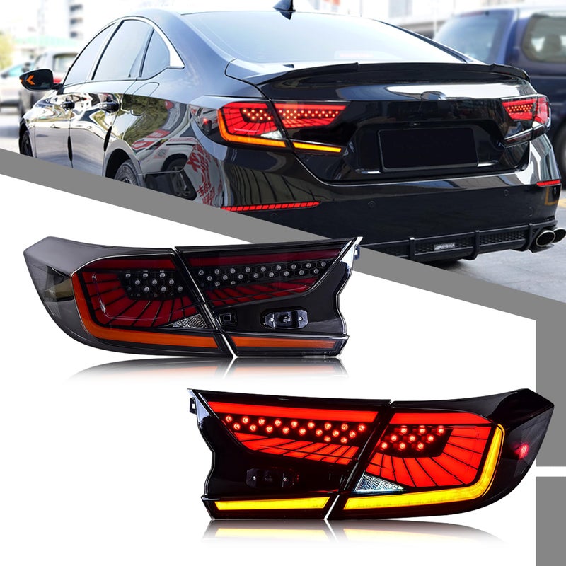 LED Tail Lights Assembly Compatible with Honda Accord 20182023 10th Gen Startup Animation Sequential Turn Signal Rear Lamps Accessory