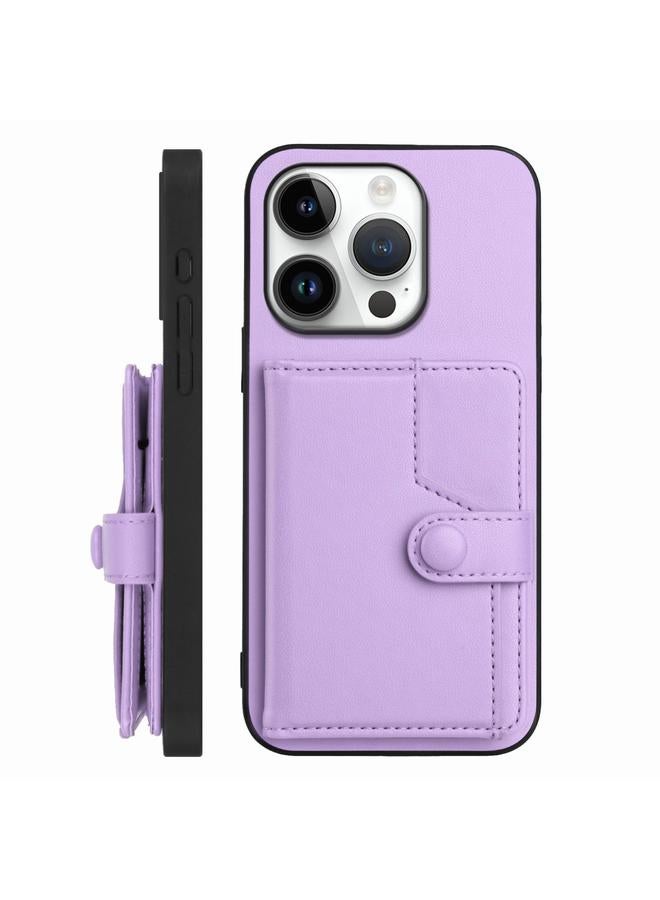 S-TOP Case For iPhone 16 Pro Button Card Bag RFID Anti-theft Phone Case - Image 2