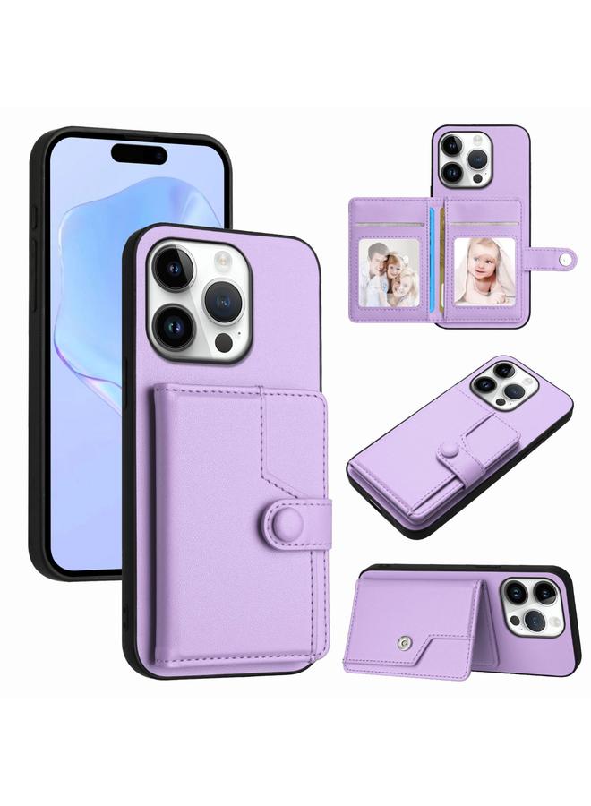 S-TOP Case For iPhone 16 Pro Button Card Bag RFID Anti-theft Phone Case - Image 1