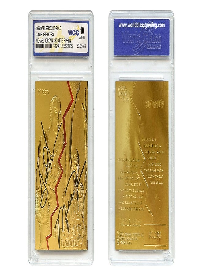 WCG 1996-97 Jordan/Pippen Fleer Game Breakers Gold Card Signature Series - Graded Gem-Mint 10 - Image 1