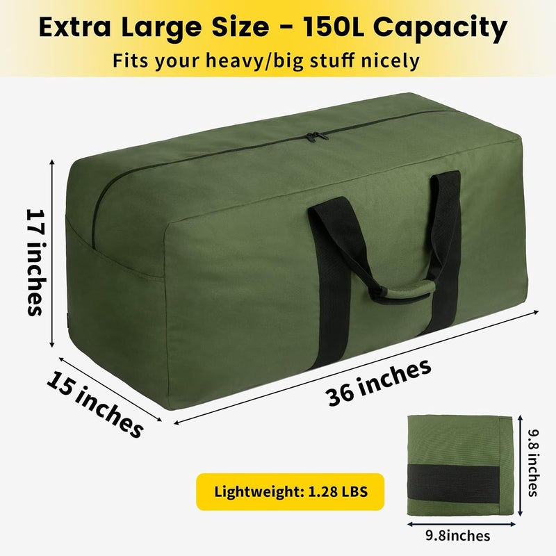 Vorspack Extra Large Duffle Bag for Travel - 100L Duffel Bag for Men Gear Bag for Storage Foldable Weekender Bag for Overnight Camping - Black - Image 1