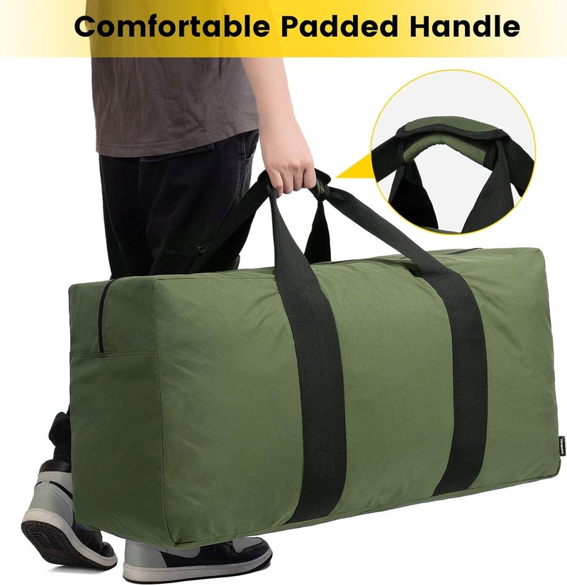 Vorspack Extra Large Duffle Bag for Travel - 100L Duffel Bag for Men Gear Bag for Storage Foldable Weekender Bag for Overnight Camping - Black - Image 4