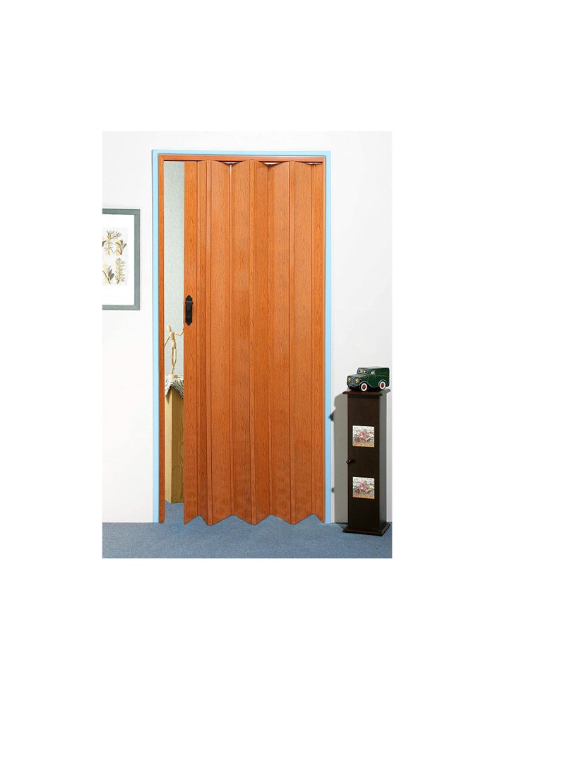ROBUSTLINE Robustline Folding Sliding Doors 210cm Height x 100cm Width, Made in Taiwan (DARK WOODEN TEAK)  - Image 1