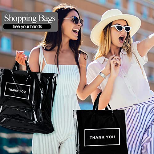 Teling 200 Pcs Thank You Plastic Bags Bulk Thank You Merchandise Bags for Wedding Business, 9 x 12'', 12 x 15'', 15 x 18''(Black) - Image 5