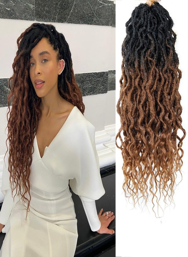 SuyiIRL Faux Locs Crochet Hair For Women Soft Locs 18 Inch Goddess Crochet Hair Curly Ends Dreadlocks Boho Style Synthetic Braiding Hair Extensions - Image 1
